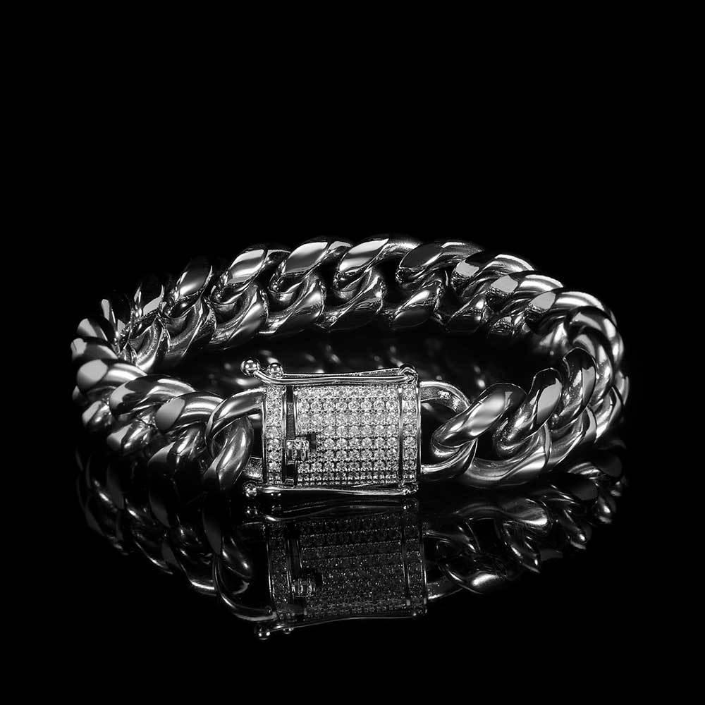 12mm Gold Plated Stainless Steel Cuban Link Bracelet Caratix Jewelry - CaratixJewelry